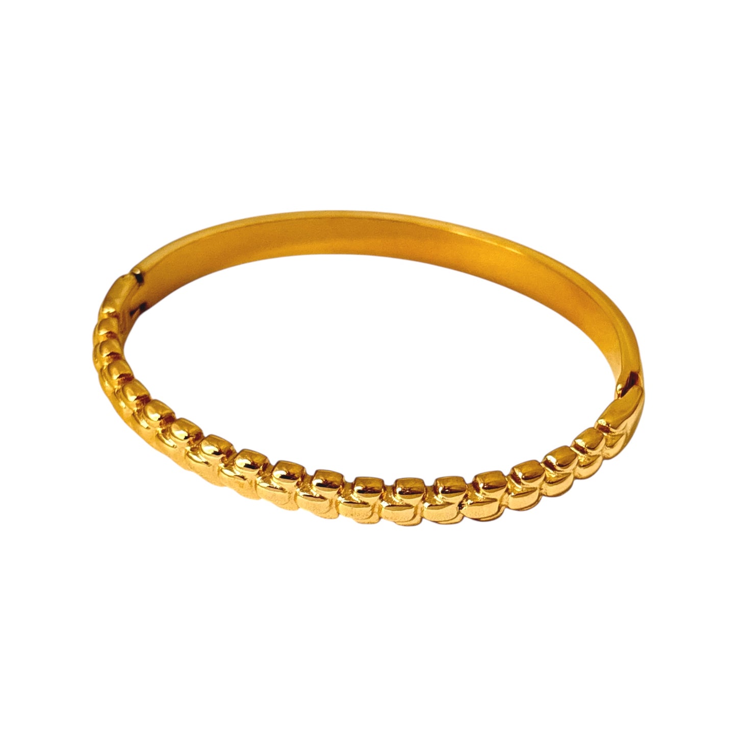 Basic Beaded Bangle -18K