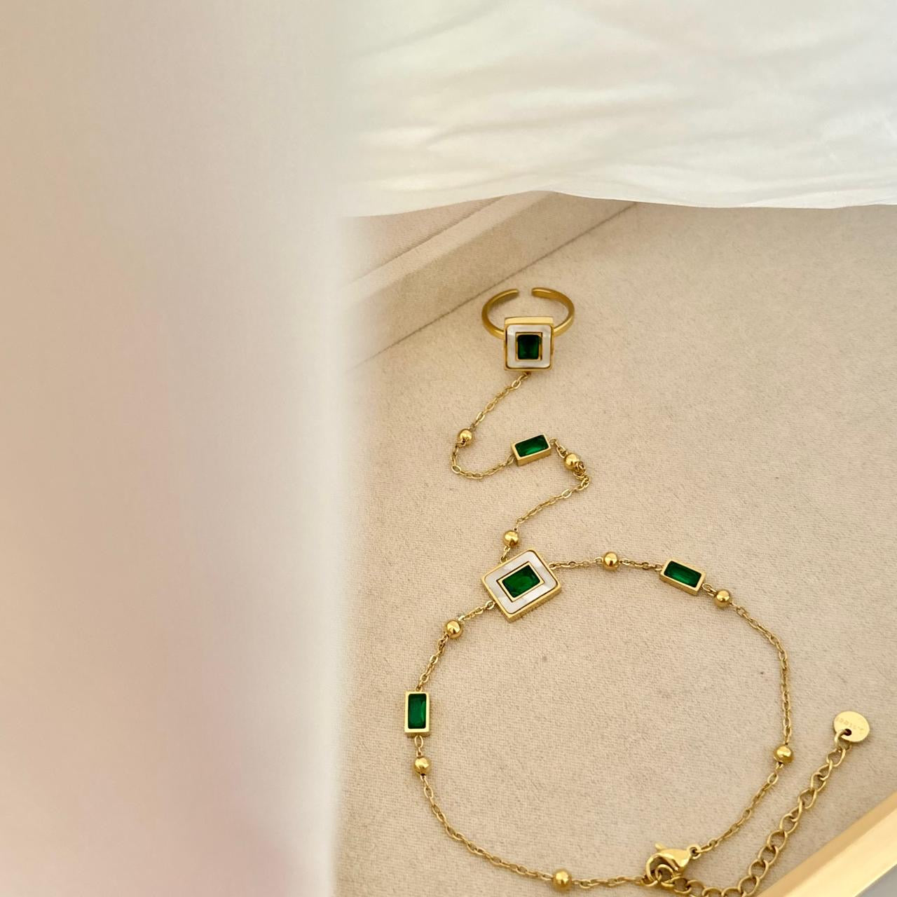 Emerald Goddess Hand Chain