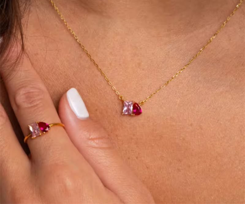 Berry Blush Toi Et Moi Ring -Adjustable