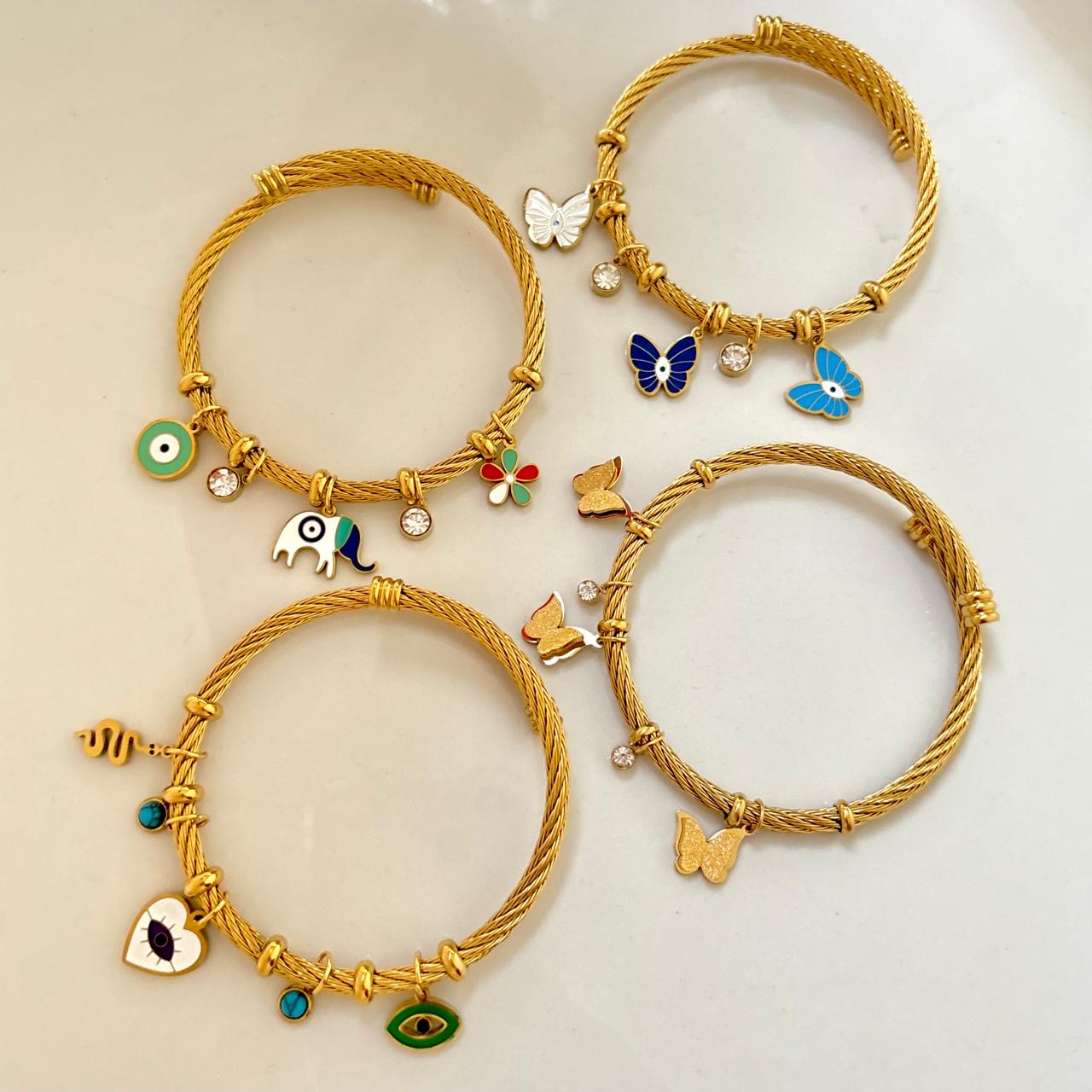 Frosted Flutter Charm Bracelet