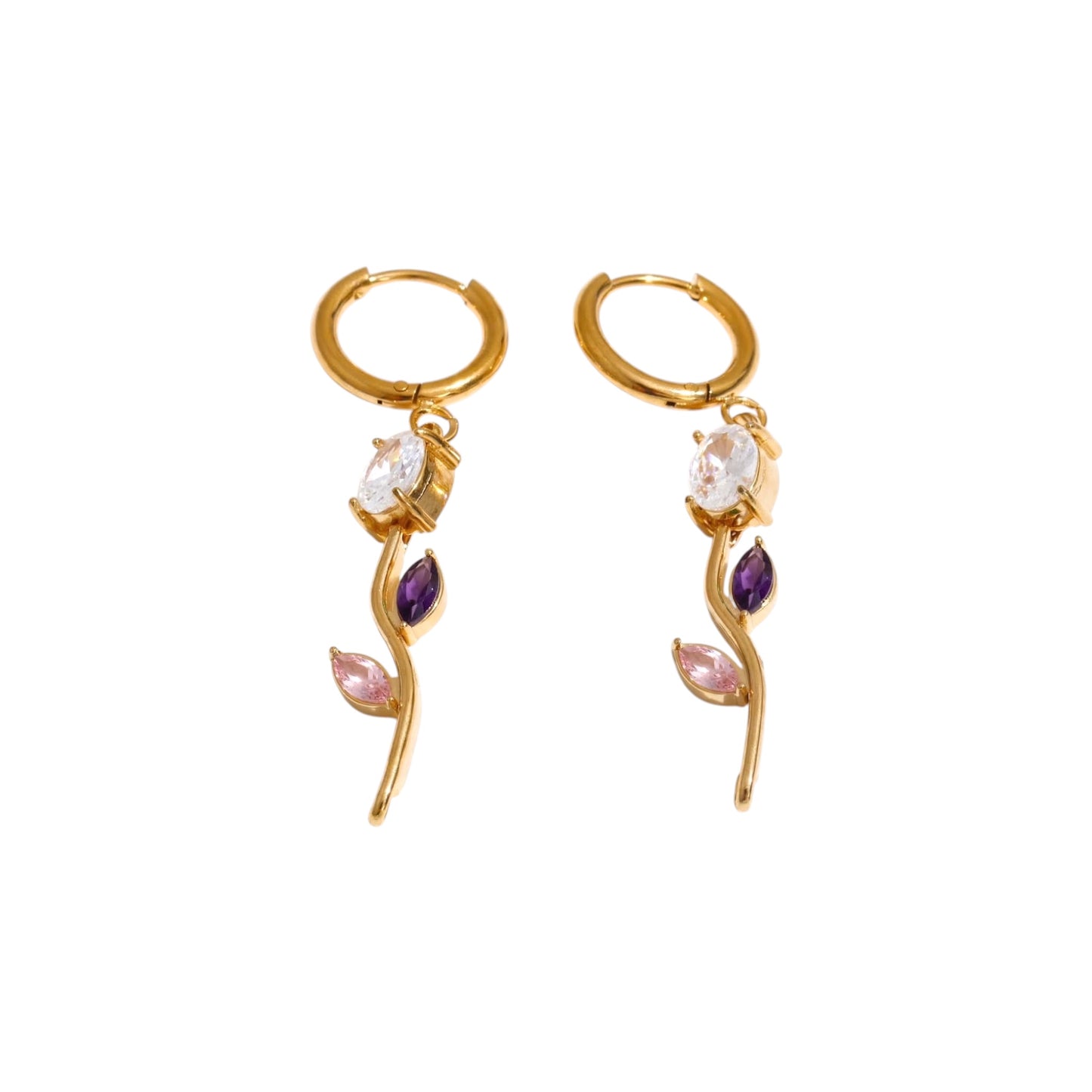 Ombré Rose Vine Hoops