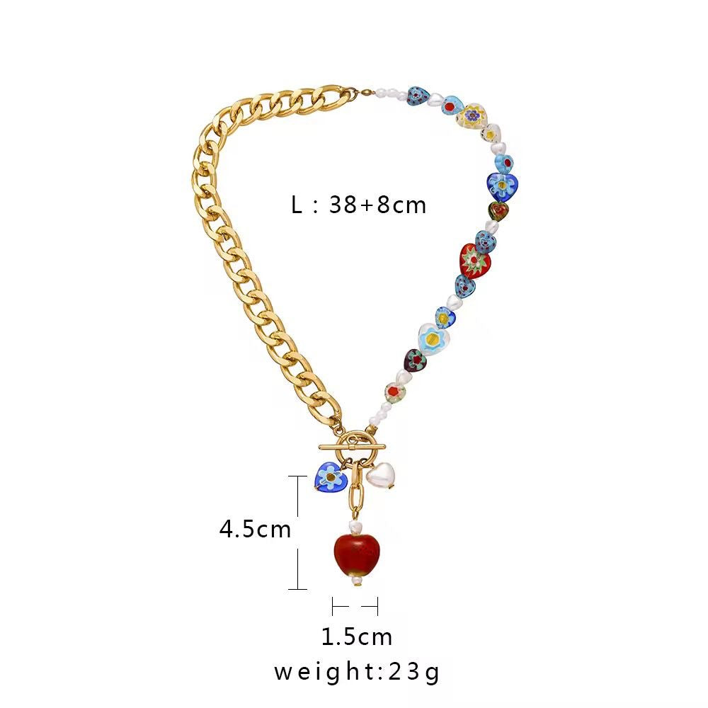 Whimsy Curb Beaded Charm Necklace