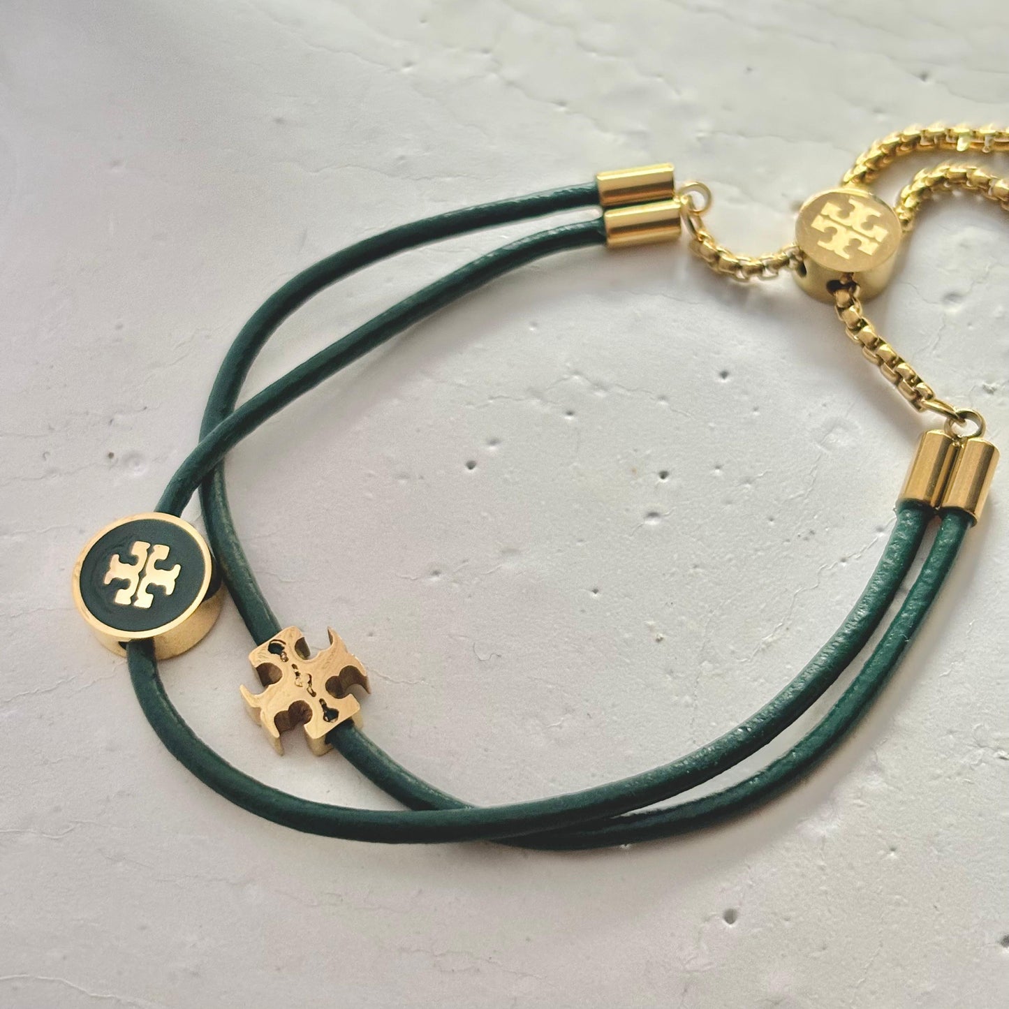 Layered Kira Tb Charm Bracelet -Emerald