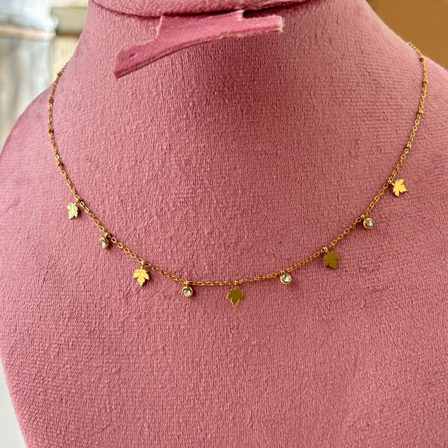Leafy Glo Charm Necklace