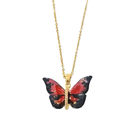 Rose Crystal Mariposa Necklace