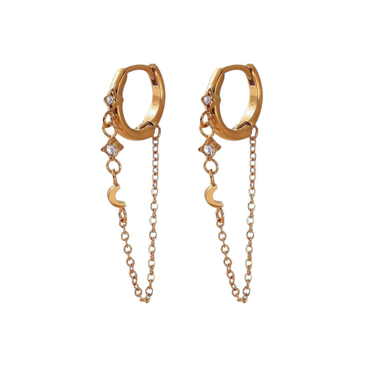 Moon Dangler Hoops