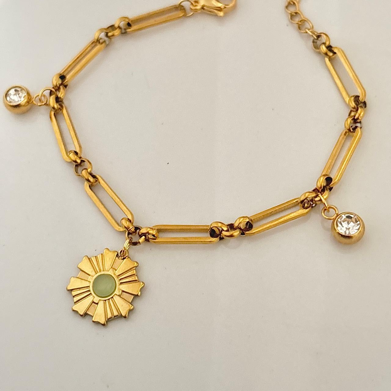 Flora CZ Charm Bracelet