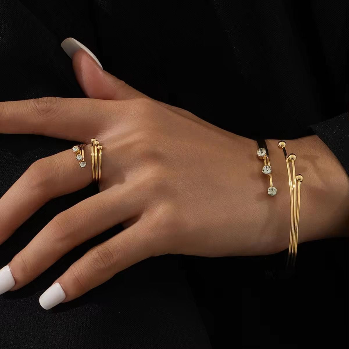 Amber Glow Set- Cuff & Ring