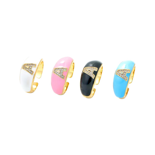 Initial Enamel Ring -Adjustable