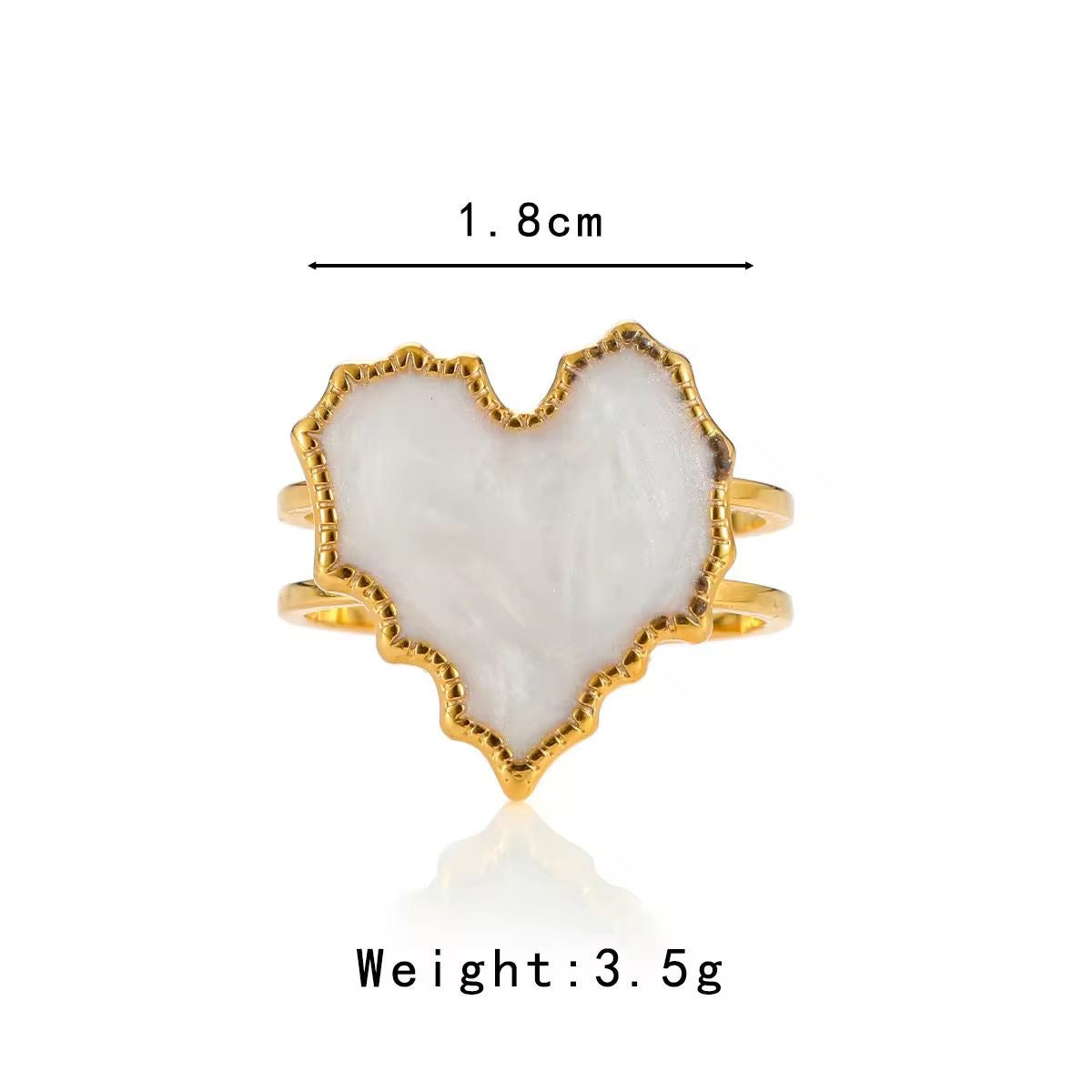 Julie Heart Ring -White