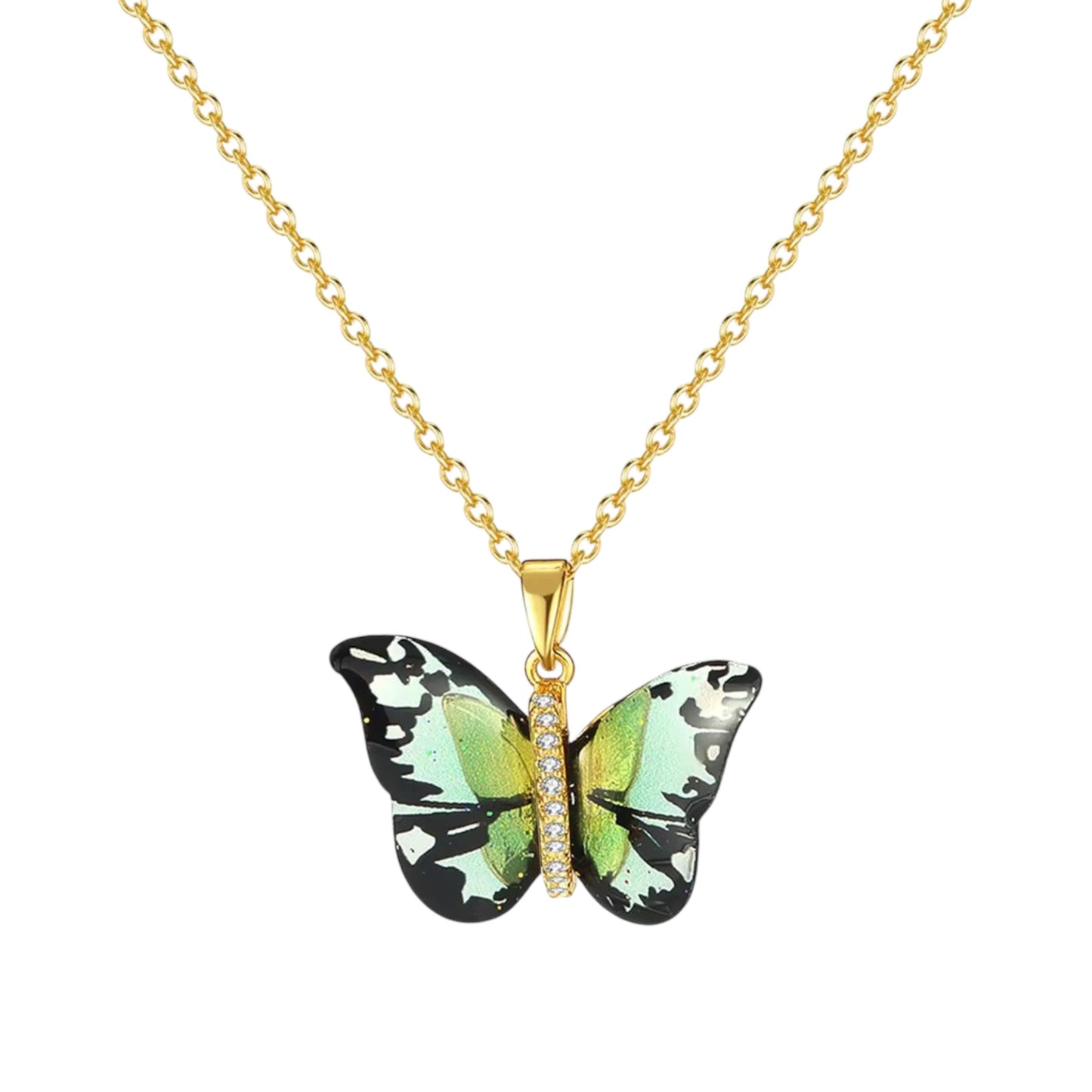 Midnight Crystal Mariposa Necklace