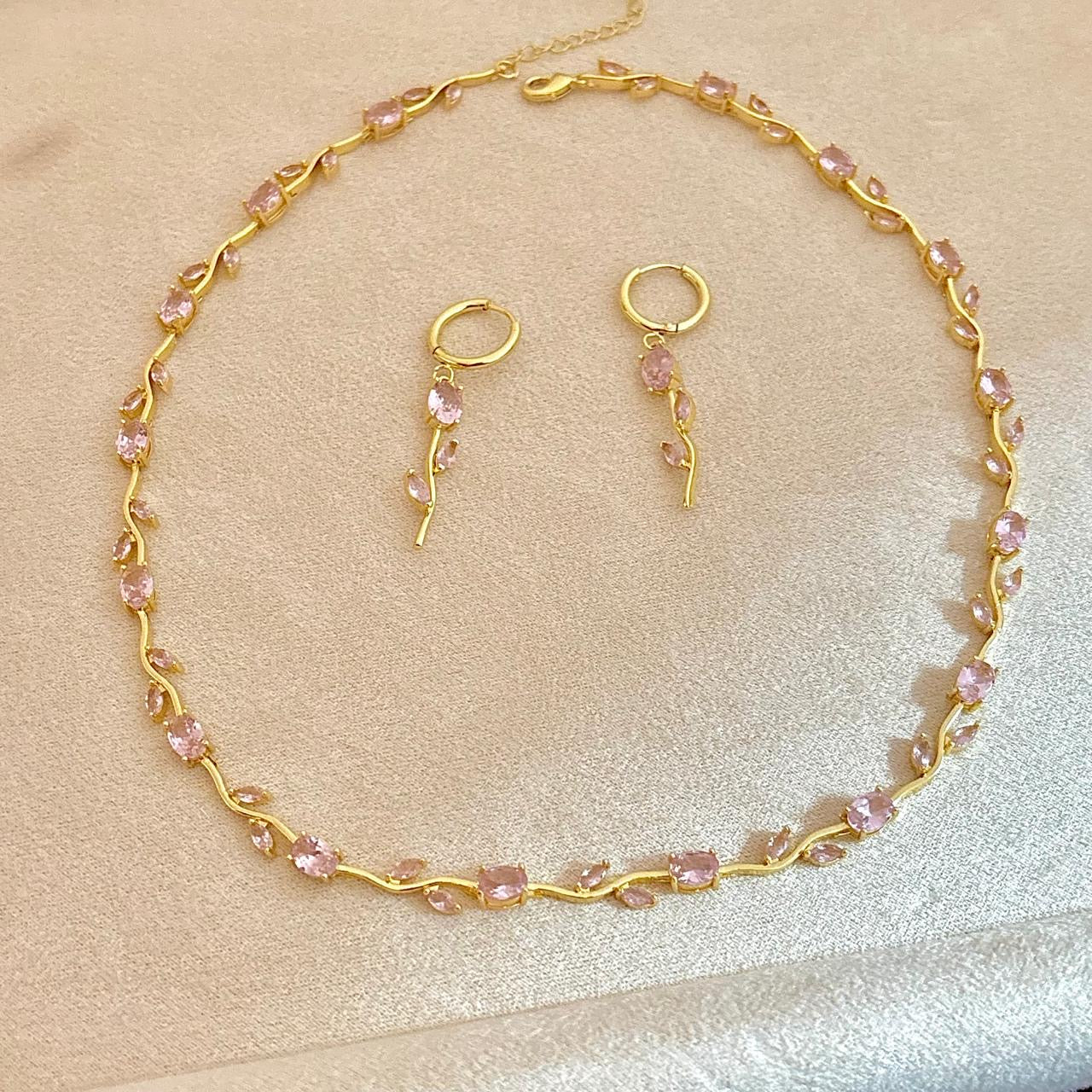 Pink Rose Vine Necklace