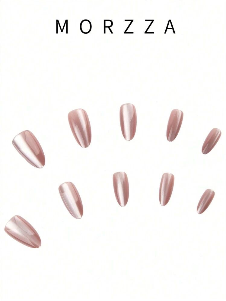 Nude Brown Cat Eye Press On Nails