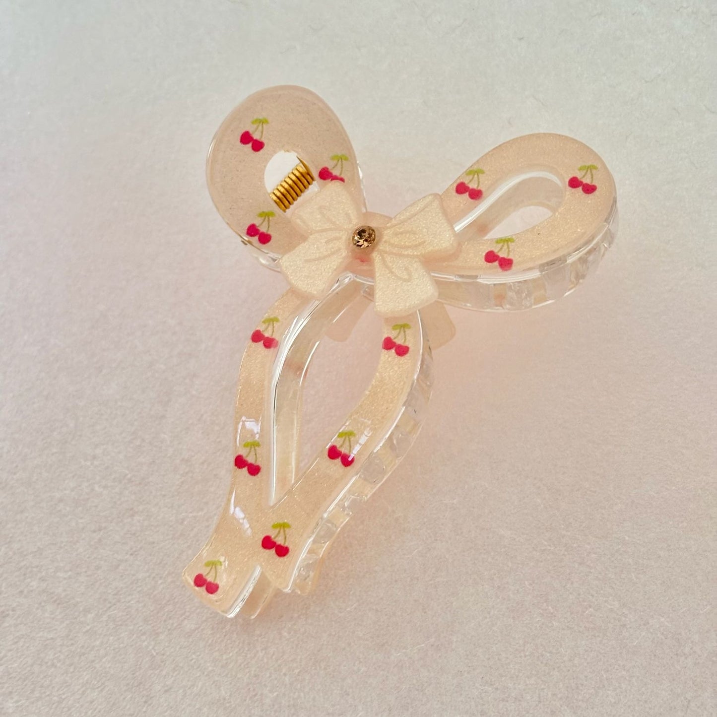 Princess Core Bow Claw Clip -Peach