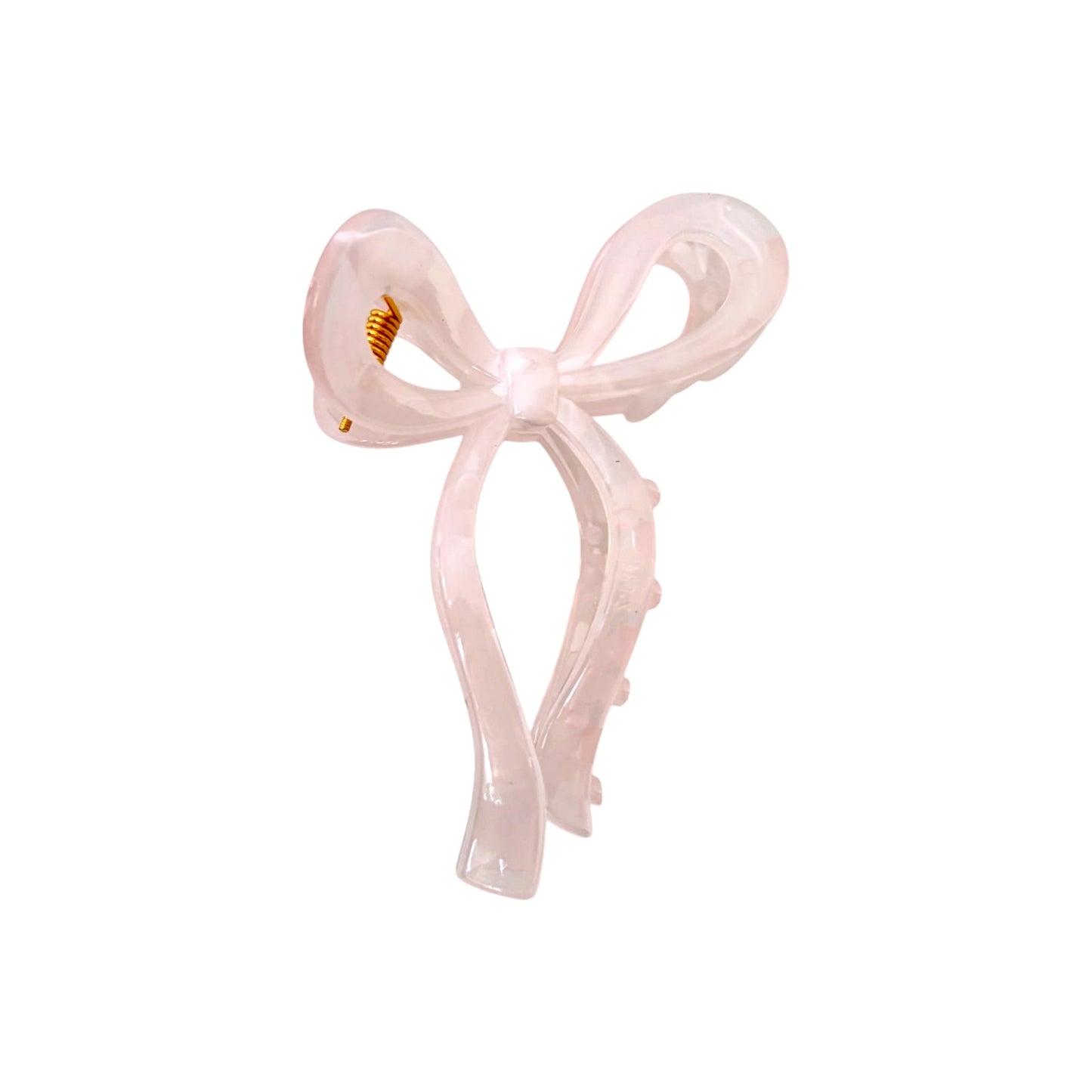 Marble Pastel Bow Claw Clip -Baby Pink