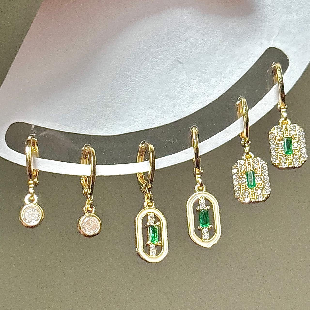 Diamantés Gem Hoops & Huggies Set