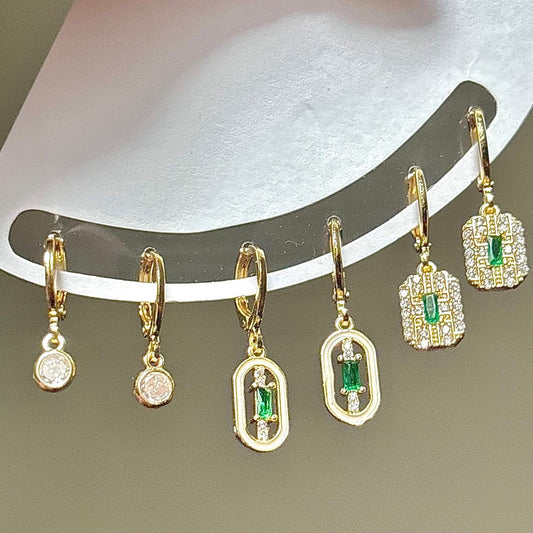 Diamantés Gem Hoops & Huggies Set