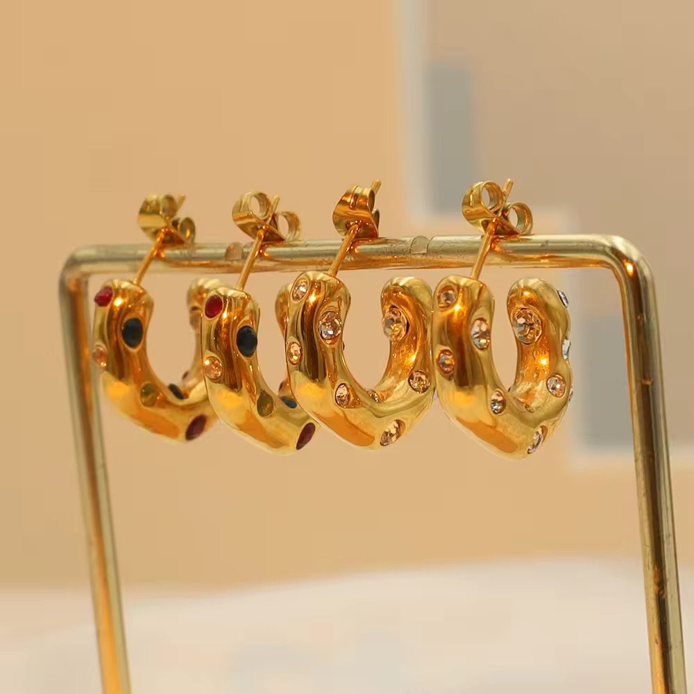 Multi Cz Hammered Luxe Hoops