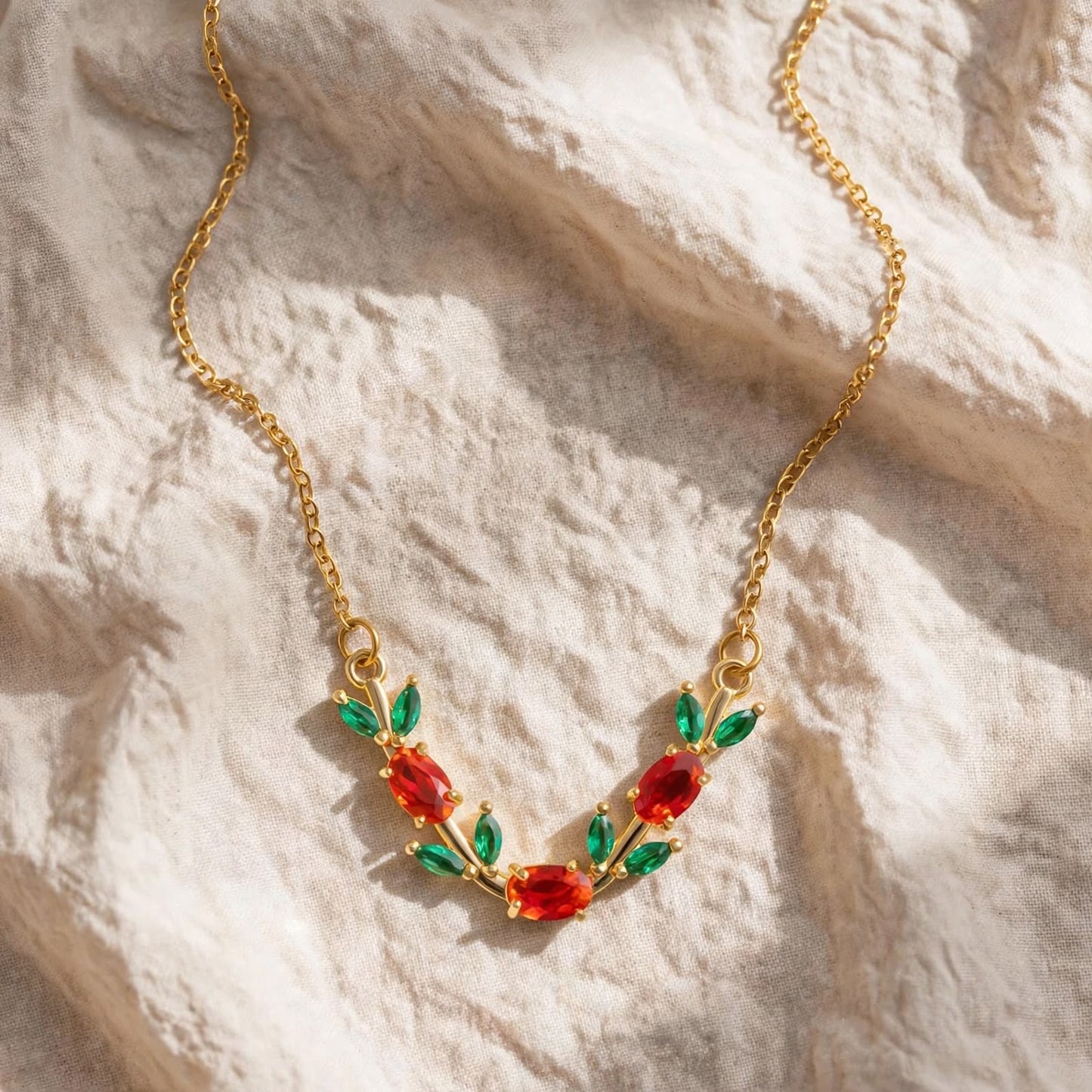 Ruby Rose Tulip Necklace
