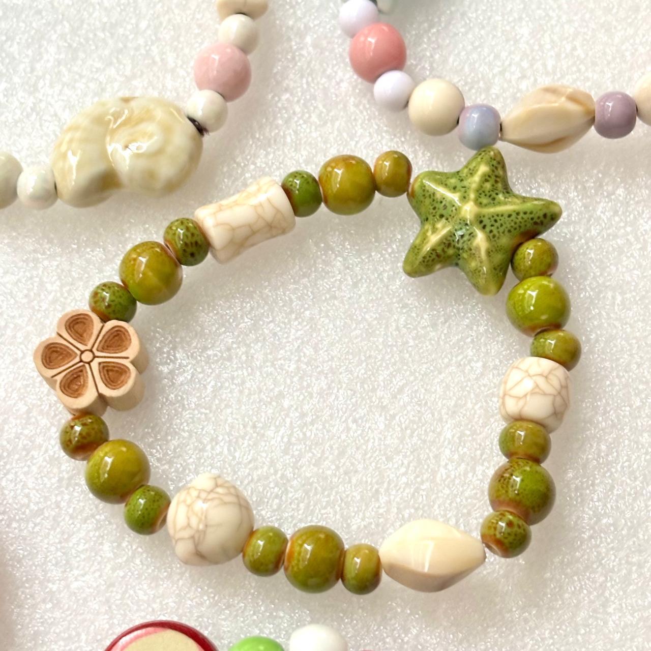 Matcha Star Beaded Bracelet