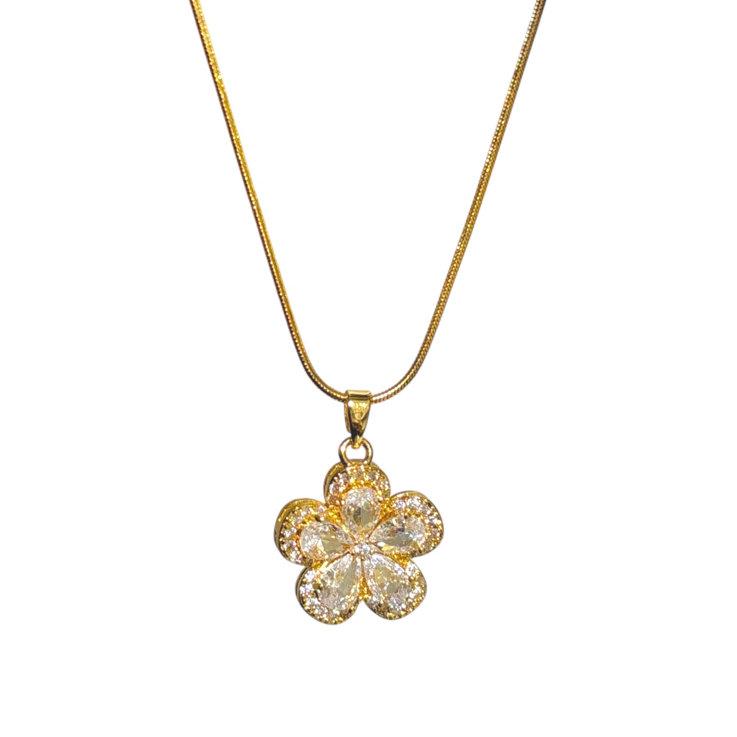 Crystal Flora Necklace -18K