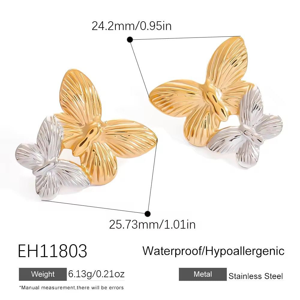 Mariposa Studs -Dual Tone