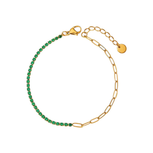 Missy Diamante X Link Bracelet -Green