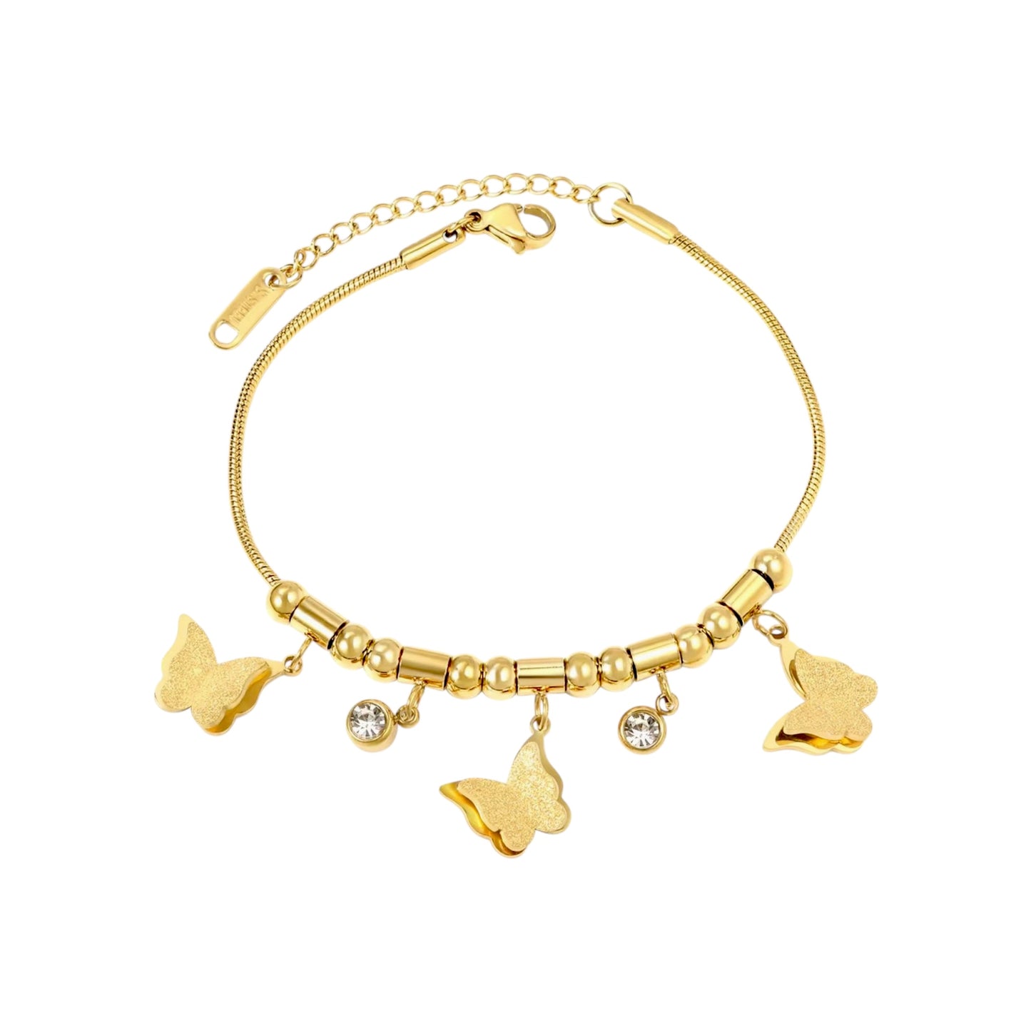 Frosted Flutter Charm Cz Bracelet