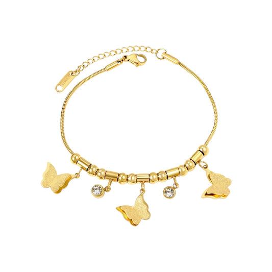 Frosted Flutter Charm Cz Bracelet