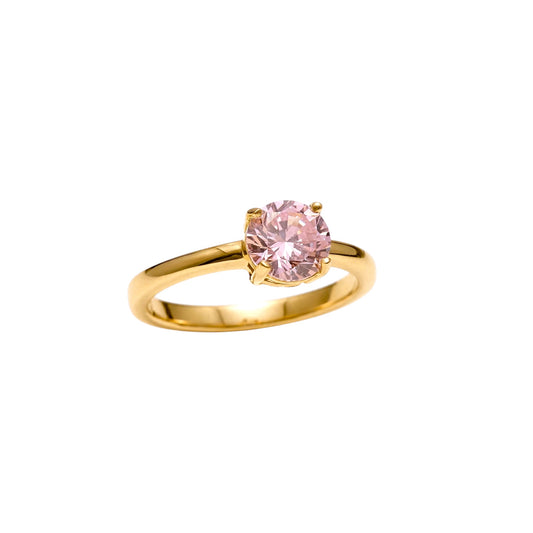 Pink Bling Solitaire Ring