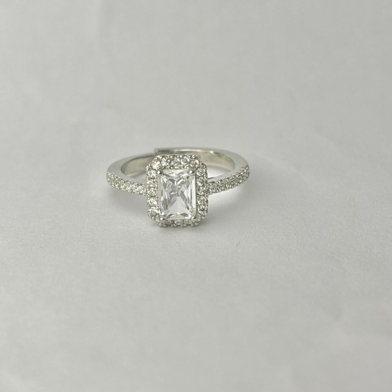 Princess Solitaire Ring -Adjustable
