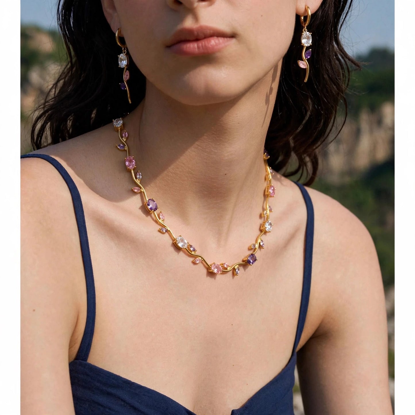 Rose Wine Ombre Necklace