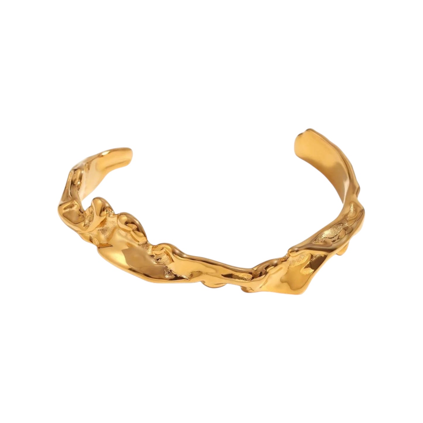 Crumbled Foiled Wrist Cuff -18K