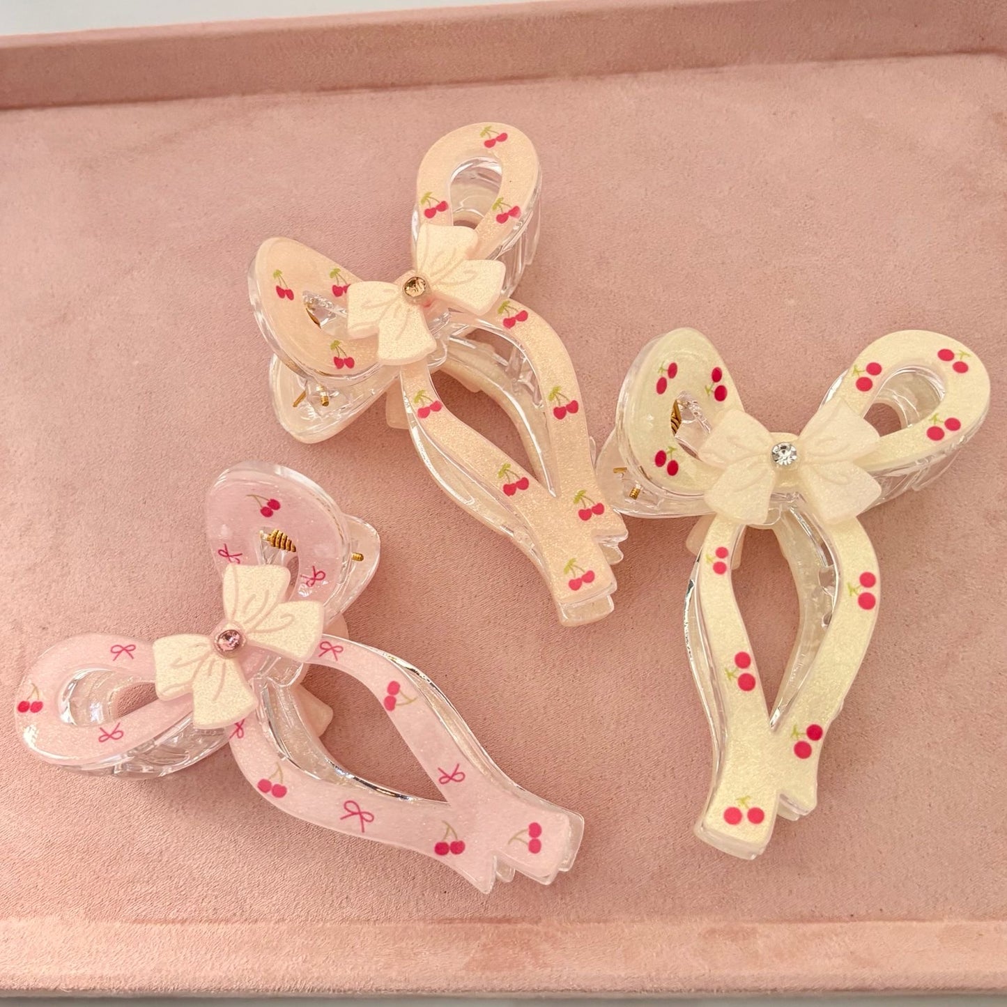 Princess Core Bow Claw Clip -Peach
