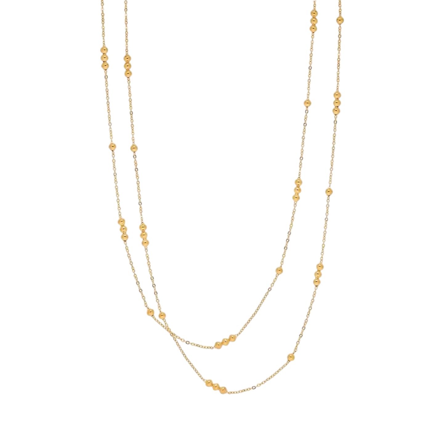 Gold Beaded Layered Necklace