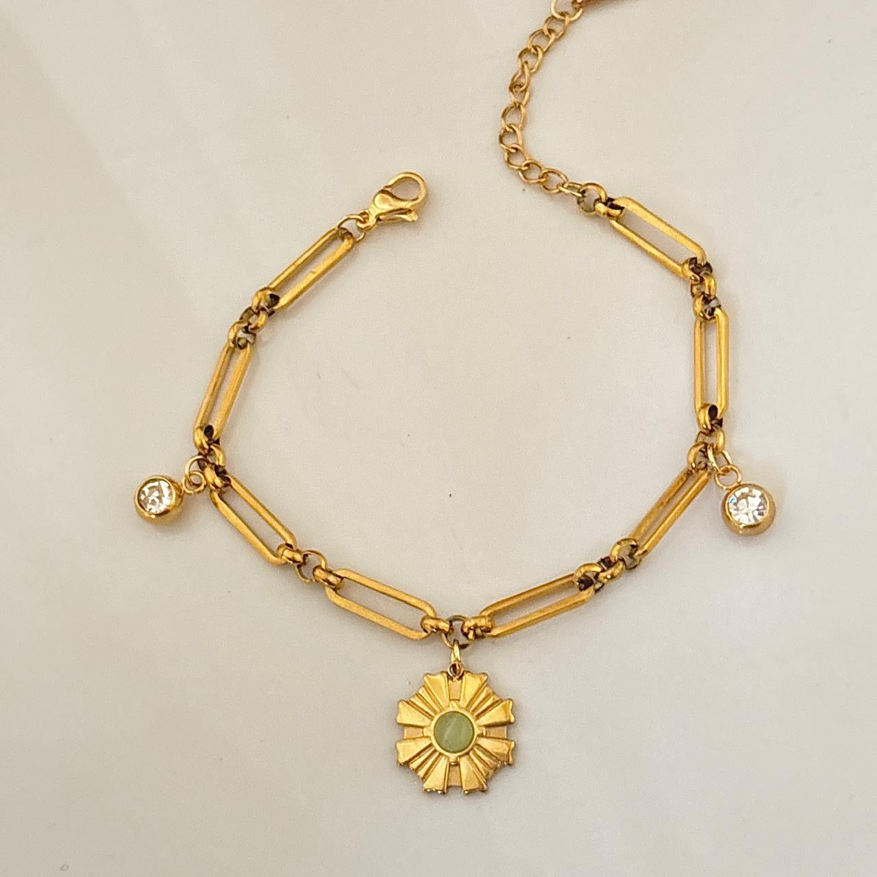 Flora CZ Charm Bracelet