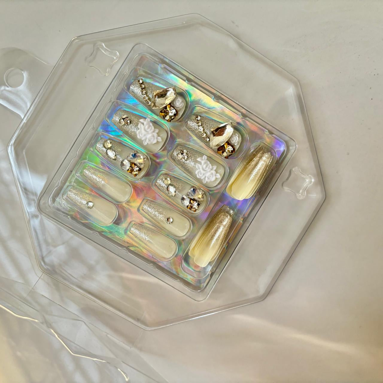 Sparkly Ombre Rhinestone Press On Nails