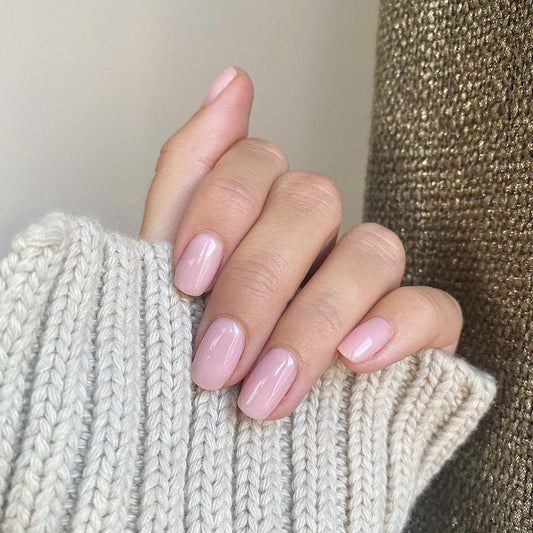 Baby Pink Gel Press On Squaroval Nails
