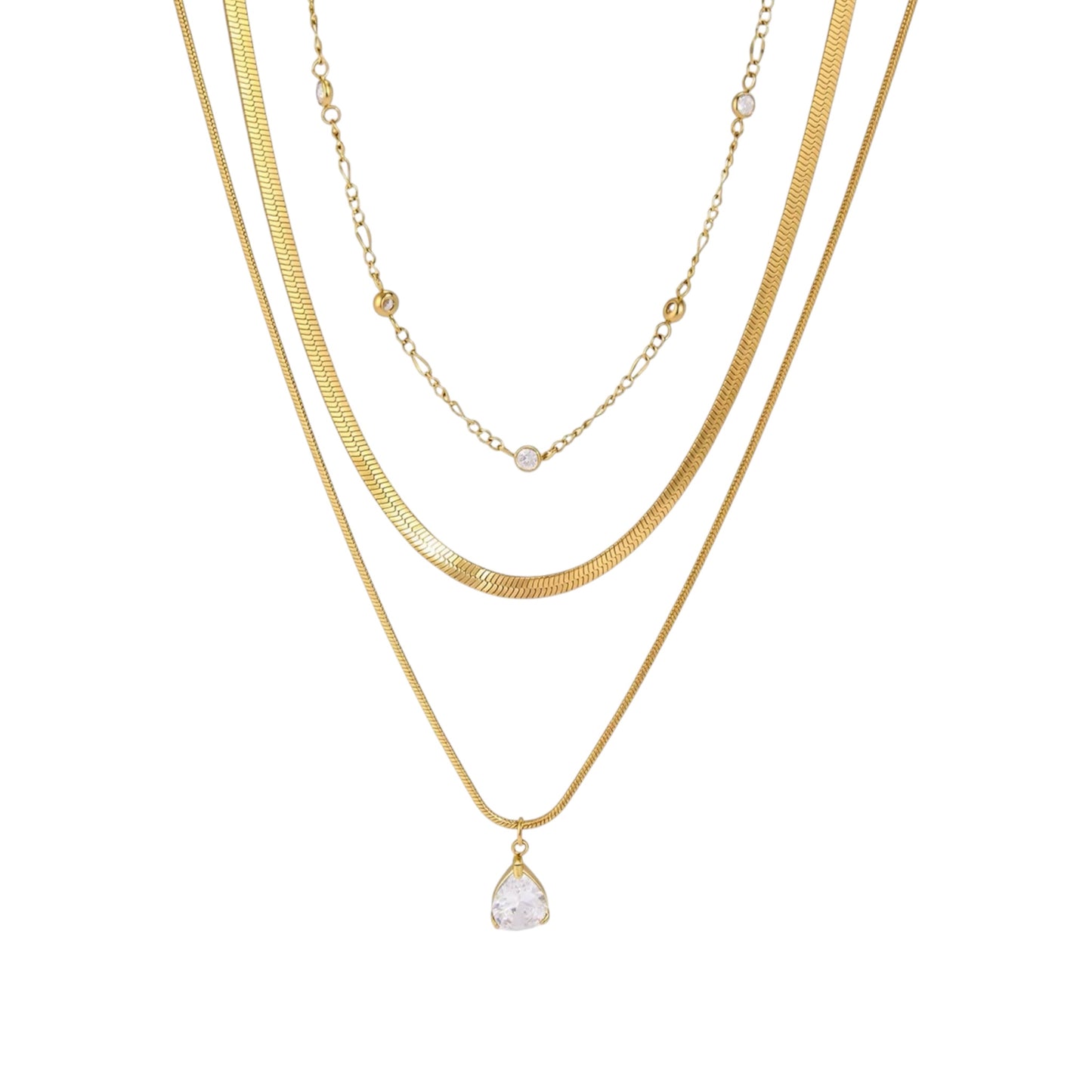 Elise Tri Layer Necklace Set