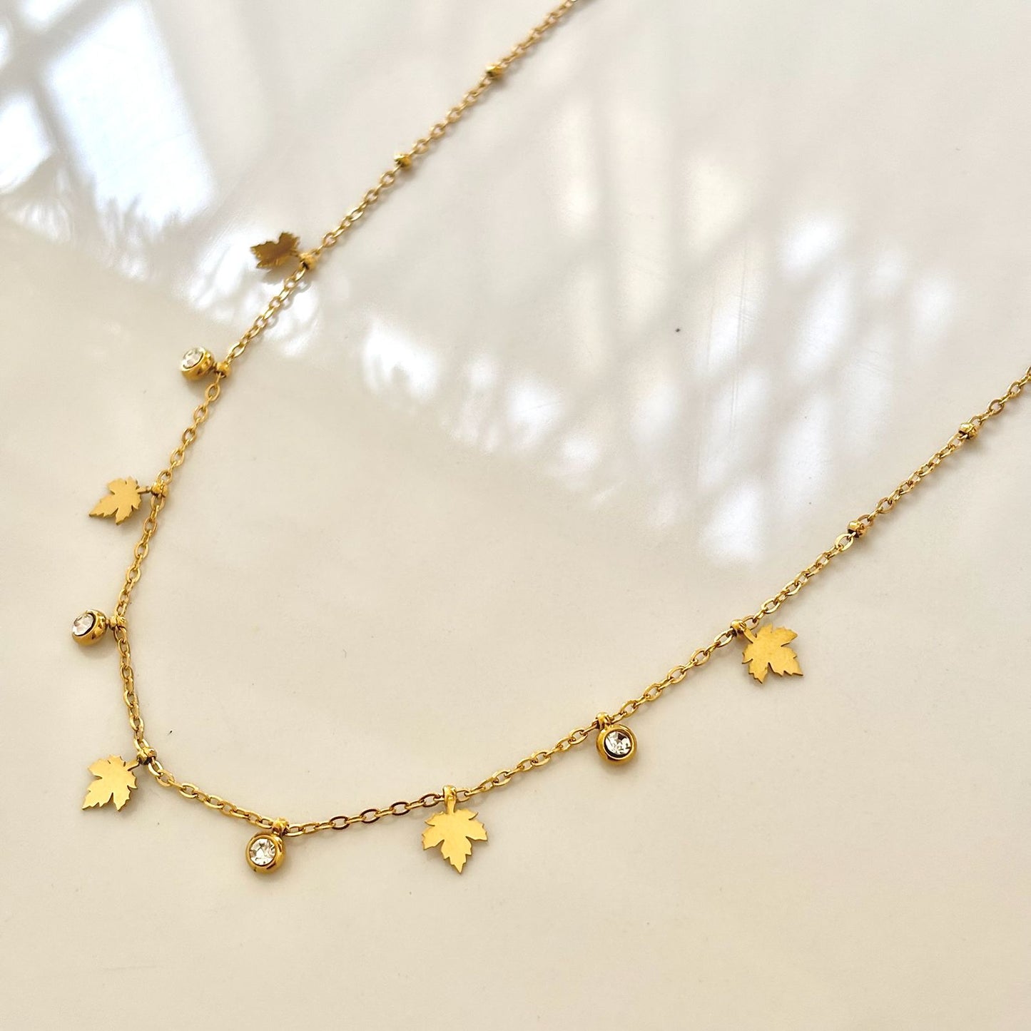 Leafy Glo Charm Necklace