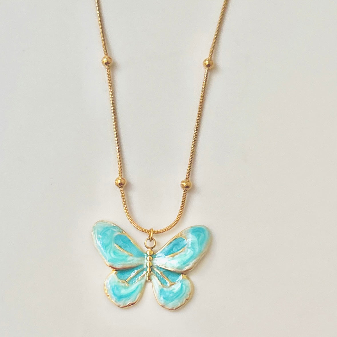 Morphe Butterfly Necklace -Blue