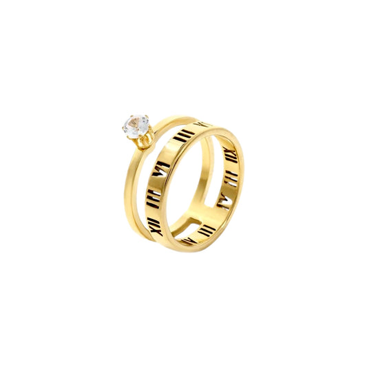 Roman Solitiare Layered Ring