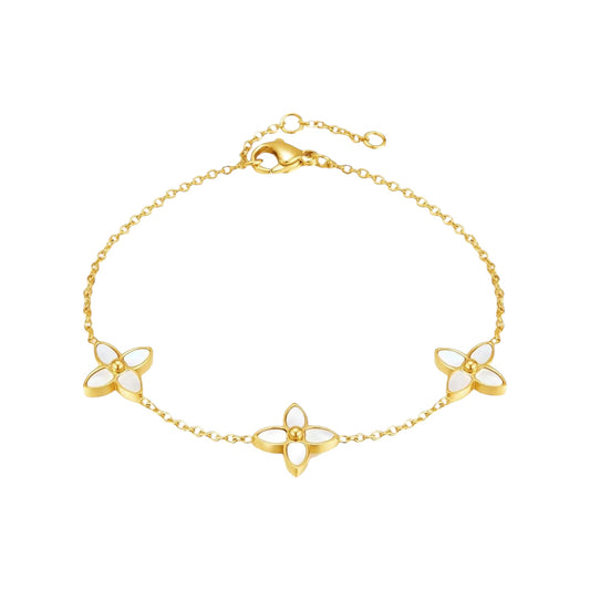 Alice Flora Three Charms Bracelet -18K