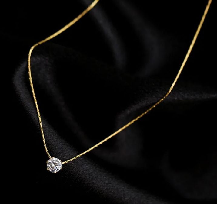 Diamond Solitaire 6 Claws Necklace