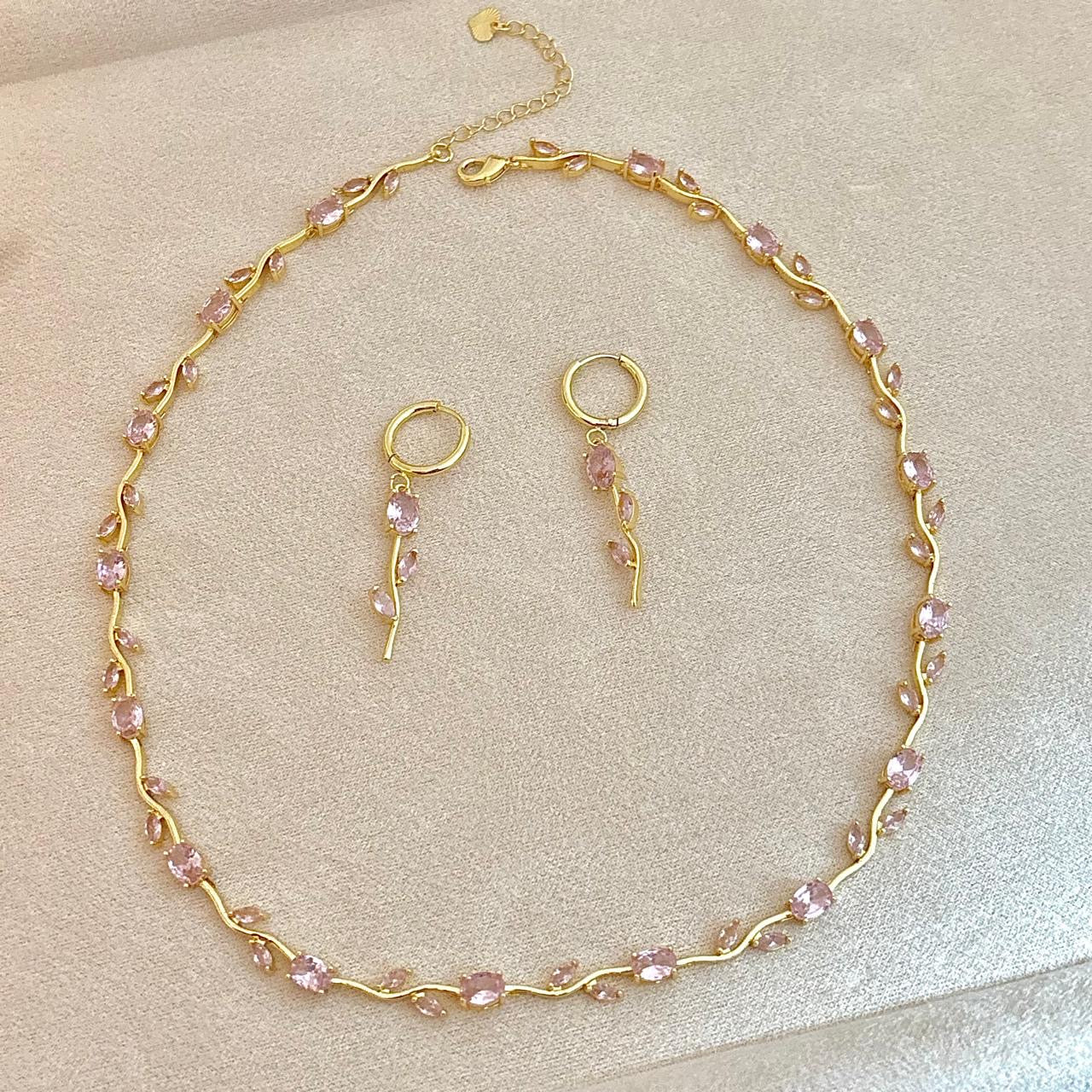 Pink Rose Vine Necklace
