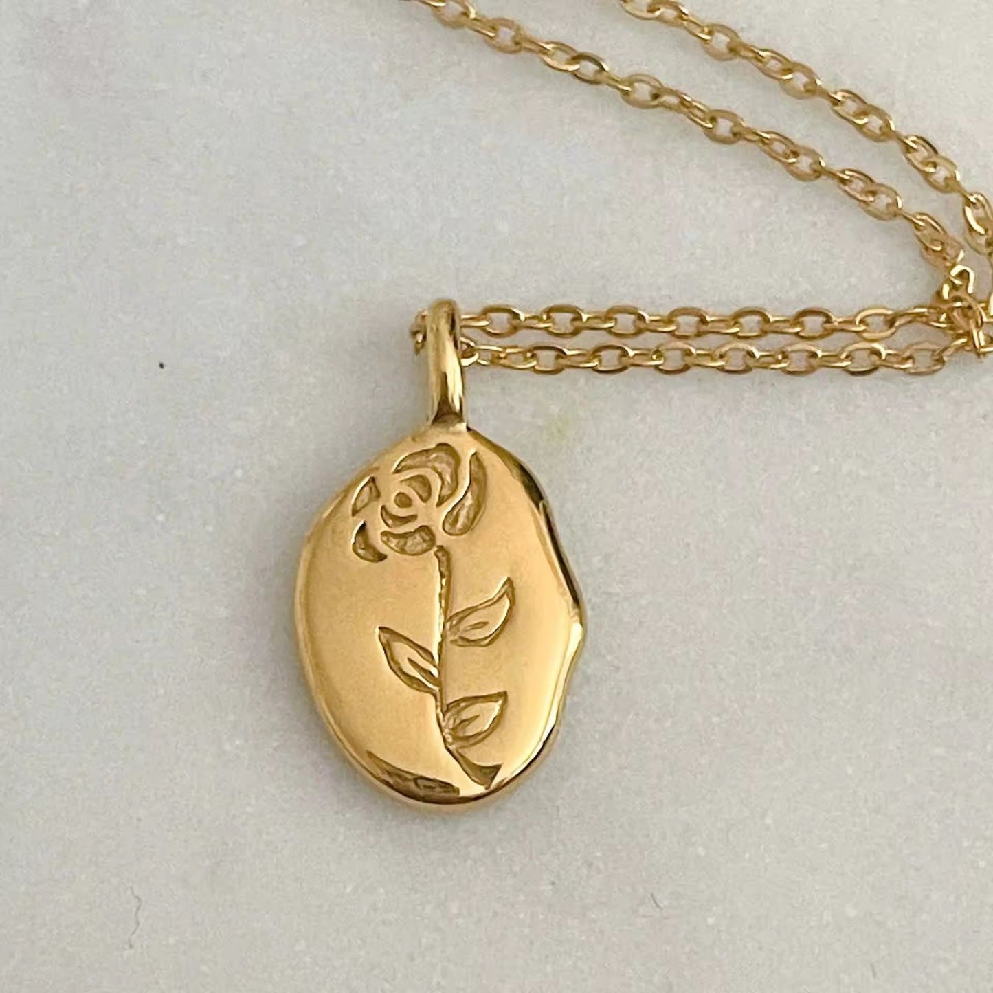 Hammered Rose Necklace