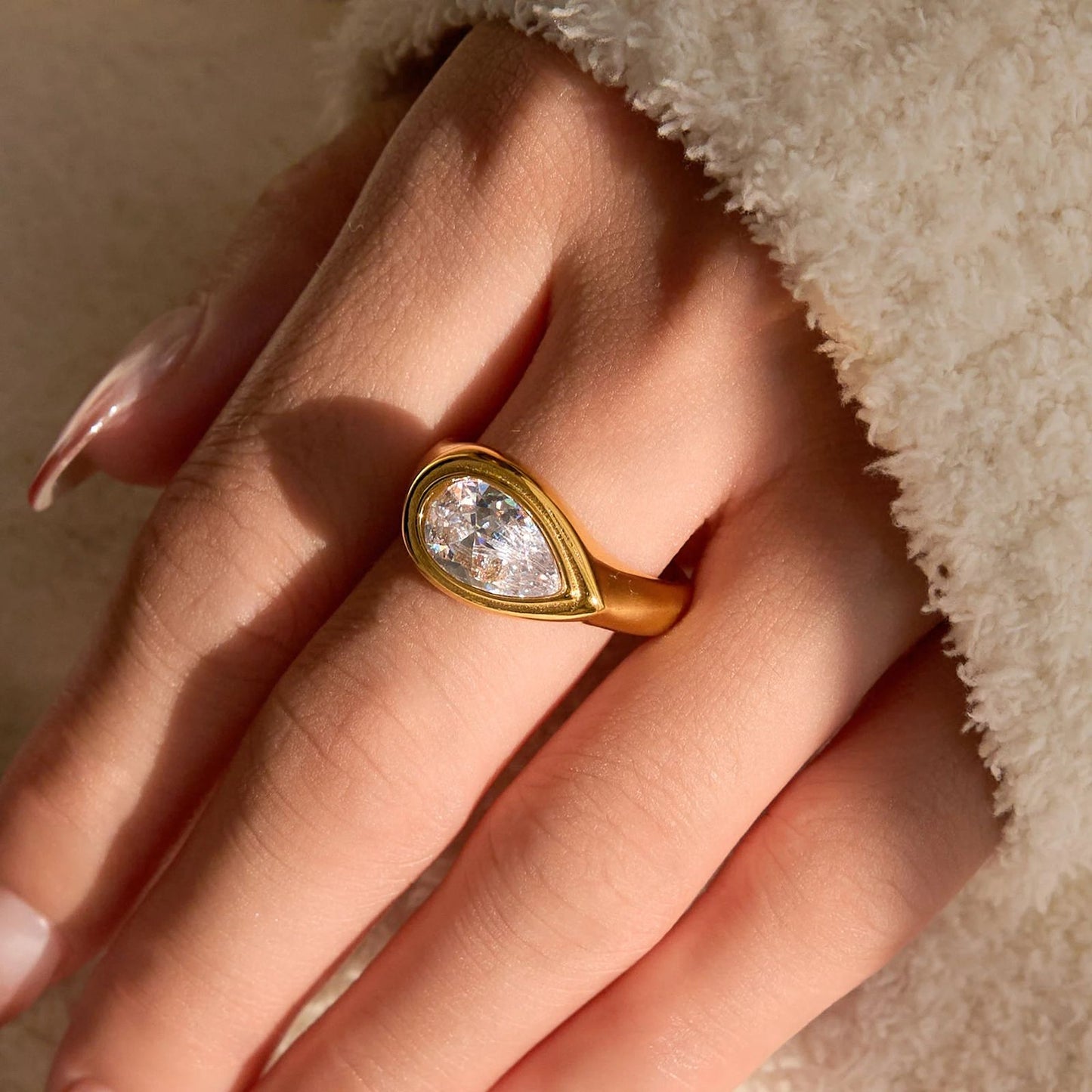 Luxury Pear Cut Signet Ring