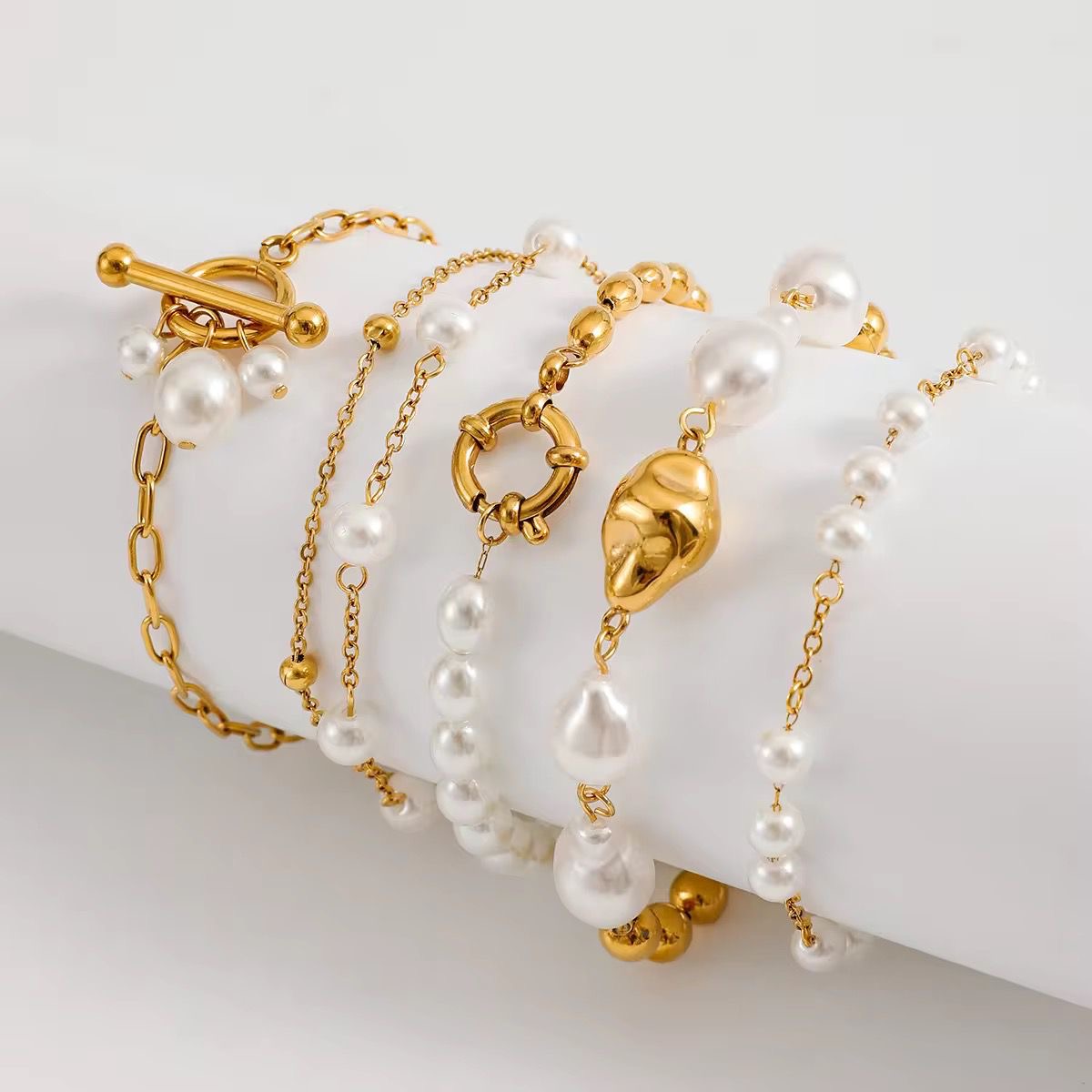 Perle X Gold Beaded Bracelet