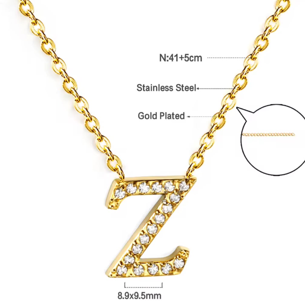 Letter LUXE Initial Necklace