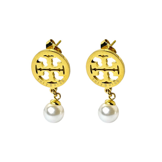 TB Pearl Charm Earrings